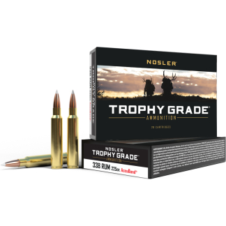 Nosler Accubond Trophy Grade Rifle Ammunition .338 RUM 225 gr PT 2975 fps 20/ct