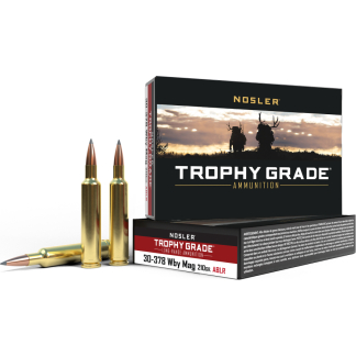 Nosler Accubond Long Range Trophy Grade Rifle Ammunition 30-378 Wby Mag 210 gr PT 3040 fps 20/ct
