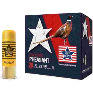 PPU Stars & Stripes Pheasant Load Shotshells 20ga 2-3/4'' 1oz 1300 fps #6 25/ct