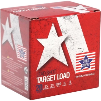 Star and Stripes Target Load Shotshells 20ga 2-3/4" 7/8oz #8 1200 fps 25/ct
