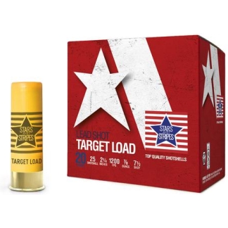 PPU Stars & Stripes Target Shotshells 20ga 2-3/4" 7/8oz 1200 fps #7.5 25/ct