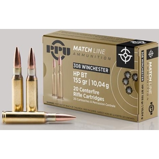 PPU Match Rifle Ammunition .308 WIN. 155 gr HPBT 2610 fps 20/ct