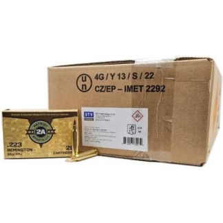 Patriot Sports Rifle Ammunition .223 Rem 55gr FMJ 3280 fps 1000/ct(50-20ct Boxes)
