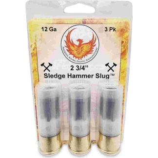 Phoenix Rising Sledge Hammer - Large HP Slug Shotshell 12ga 2-3/4" 685gr Slug 3/ct