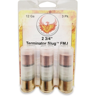 Phoenix Rising Terminator Slug Shotshell 12ga 2-3/4" 515gr FMJ Slug 1520fps 3/ct