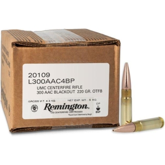 Remington UMC Loose Bulk Rifle Ammunition .300 AAC Blackout 220 gr. FMJ 1015 fps 200/ct (Bulk Pack)