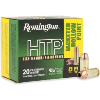 Remington HTP High Terminal Performance Handgun Ammo .45 Auto 185gr JHP 1000 fps 20/ct