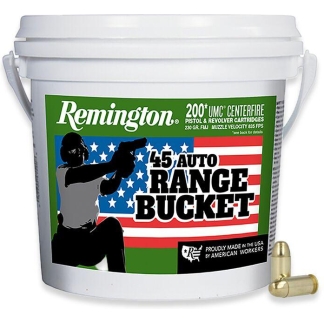 Remington UMC "Range Bucket" Handgun Ammunition .45 ACP 230 gr FMJ 835 fps 200/ct