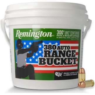 Remington UMC Range Bucket Handgun Ammunition .380 Auto 95 gr FMJ 955 fps 300/ct