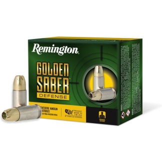 Remington Golden Saber Defense Handgun Ammunition 9mm Luger(+P) 124gr BJHP 1180 fps 20/ct
