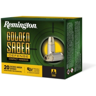 Remington Golden Saber Defense Compact Ammunition .40 S&W 180gr BJHP 785 fps 20/ct