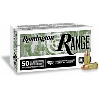 Remington Range Handgun Ammunition 9mm Luger 115gr FMJ 1145 fps 50/ct