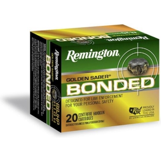 Remington Golden Saber Defense Bonded Handgun Ammunition 10mm Auto 180gr BJHP 1150 fps 20/ct
