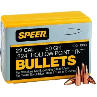 Speer TNT Rifle Bullets .22 cal .224" 50 gr TNTHP 100/ct