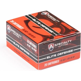Atlanta Arms Elite Defense Handgun Ammunition .45 Auto 185gr JHP 975 fps 20/ct