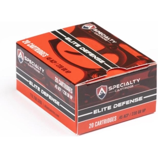 Atlanta Arms Elite Defense Handgun Ammunition .45 Auto 230gr JHP 925 fps 20/ct