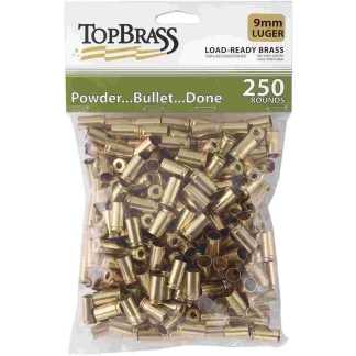 Top Brass Unprimed Remanufactured Handgun Brass 9mm Luger BulkGrade A+ 250/ct