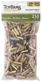 Top Brass Unprimed Remanufactured Rifle Brass .300 Blackout Bagged Grade A+ 250/ct