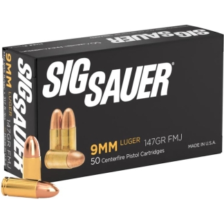 Sig Elite Performance Handgun Ammunition 9mm Luger 147gr FMJ 50/ct