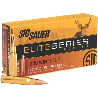 Sig Sauer Elite Hunting Rifle Ammunition .308 Win 150gr HT 2900 fps 20/ct