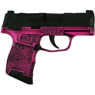 Sig Sauer P365 Exclusive "Pink Filigree" Handgun 9mm Luger 10rd Magazine(2) 3.1" Barrel Manual Safety X-RAY 3 Sights Optic Ready