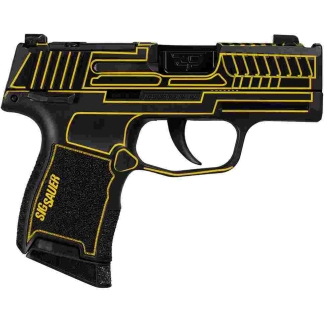 Sig Sauer P365 "Outlander Yellow Laser" Handgun 9mm Luger 10rd Magazines(2) 3.1" Black Barrel X-RAY 3 Sights Manual Safety