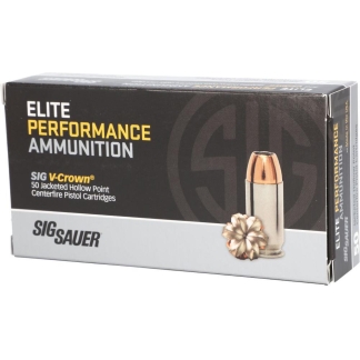 Sig Elite V-Crown Handgun Ammunition .40 S&W 180 gr JHP 985 fps 50/ct