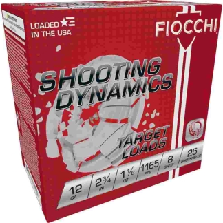 Fiocchi Exacta Light Shooting Dynamics Shotshells 12ga 2-3/4" 1-1/8oz 1165 fps #8 25/rd