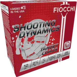 Fiocchi Shooting Dynamics Shotshells 12 ga 2-3/4" 7/8oz 1350 fps #7.5 25/ct