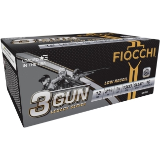 Fiocchi 3 Gun Match Shotshells 12ga 2-3/4"  7/8oz 1300 fps Slug 10/ct