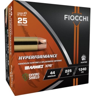 FIOCCHI Hyperformance Hunt Handgun Ammunition .44 Rem Mag 225gr HP 1240 fps 25/ct