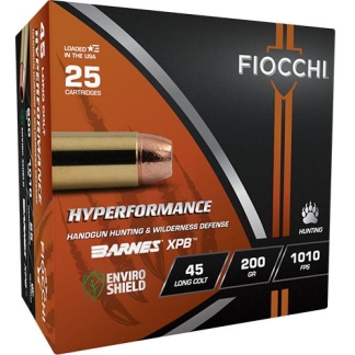 FIOCCHI Hyperformance Hunt Handgun Ammunition 45 LC 200gr HP 1010 fps 25/ct