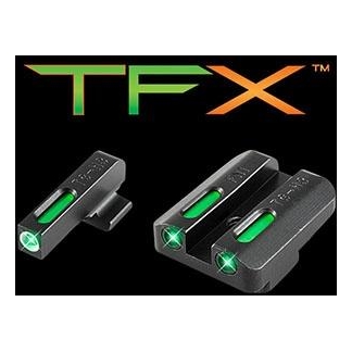 Truglo TFX Tritium-Fiber-Optic Day/Night Sights Fits FNH FNP-40 FNX-40 FNS-40 (Including Compact) - White Outline Front/Rear Green