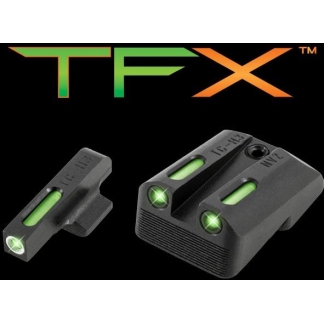 Truglo TFX Tritium/Fiber-Optic Day/Night Sights Fits Novak LoMount cut .270 Front / .500 Rear (1911 3_ Officers & 4.25_ Commander 9mm / .40S&W) - Whit