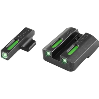 Truglo TFX Tritium/Fiber-Optic Day/Night Sights Fit Taurus MIllennium 62 709 Slim / 740 Slim - White Outline Front/Rear Green/
