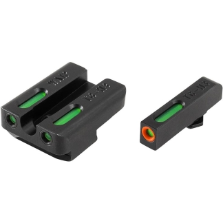 Truglo TFX Pro Tritium/Fiber-Optic Day/Night Sights Fit Walther P99/Walther PPQ - Orange Outline Front/Rear Green