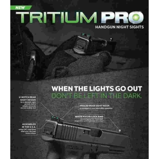 Truglo Tritium Pro Night Sights Fit Kahr Arms K MK P PM T&TP Models with New Dovetail (Post-2004) - Front Outline White/Rear Green