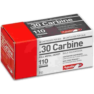 Aguila Ammunition .30 Carbine Rifle Ammo - 110 Grain | FMJ | 50rd Box