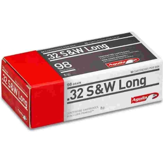 Aguila Ammunition .32 S&W Long Handgun Ammo - 98 Grain | Solid Point | 50rd Box