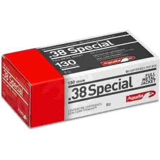 Aguila Ammunition .38 Special Handgun Ammo - 130 Grain | FMJ | 50rd Box