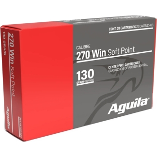 Aguila Ammunition .270 Win Rifle Ammo - 130 Grain | Soft Point | 20rd Box