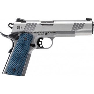 Bersa B1911 Pistol - Brushed Stainless | .45 ACP | 5" Barrel | 8rd | Blue Grips