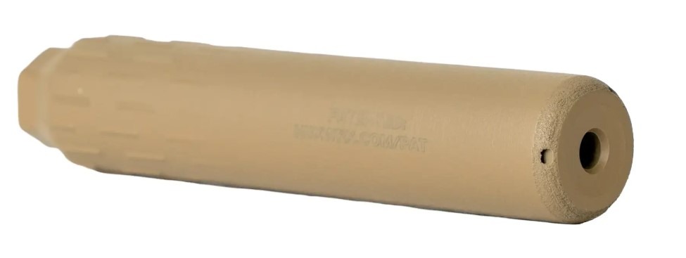 https3A2F2Fwww.2ndamendmentwholesale.com2Fmedia2Fcatalog2Fproduct2Ff2Fd2Ffde22ti.jpg | ATFirearms HUXWRX Flow 22 Ti FDE Grade 5 titanium direct-thread suppressor side view