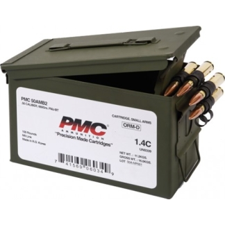 PMC Bronze .50 BMG Rifle Ammo - 660 Grain | FMJ-BT | 100rd Ammo Can