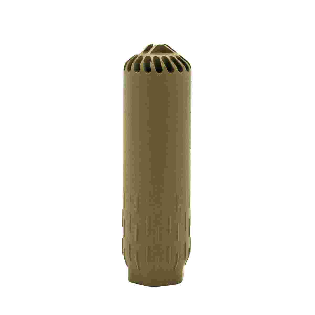 https3A2F2Fwww.2ndamendmentwholesale.com2Fmedia2Fcatalog2Fproduct2Fp2Fr2Fprint-flow556k_fde.jpg | ATFirearms HUXWRX Flow 556K FDE suppressor with 1/2x28 flash hider side view
