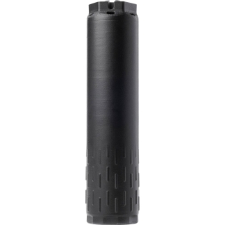 HUXWRX Flow Range 36 Ti suppressor in Cerakote black, 6.67 inch overall, 1.6 inch diameter