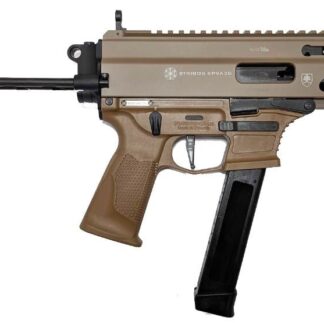 Grand Power Stribog SP9A3G Pistol - FDE | 9mm | 8" Threaded Barrel | 30rd | Utilizes Glock Style Mags | PDW Brace w/ Tailhook
