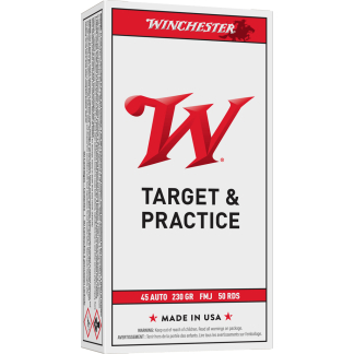 WINCHESTER USA WHITE BOX 45ACP 230GR FMJ 50RD BX 500RD CASE