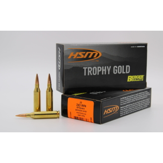 HSM AMMUNITION 243 WIN 87GR BERGER HNT VLD 20RD BOX 25 BOXES PER CASE
