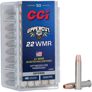 CCI 22WMR 40GR UPPERCUT JHP 50RD/BX 500RD/BRICK 60BX/CS